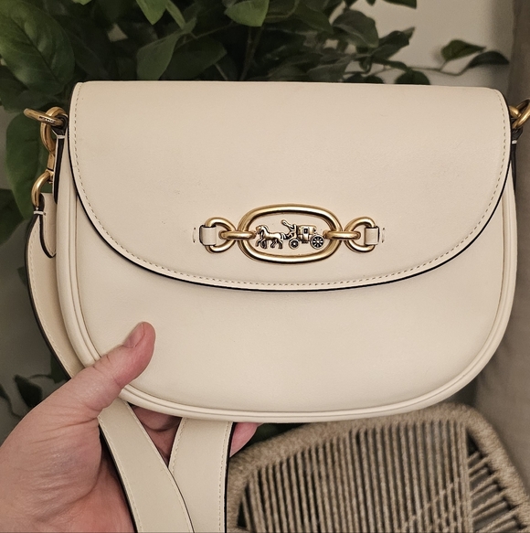 Coach Handbags - Coach Harley Crossbody Bag White with Gold Accents